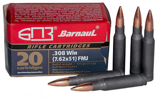 Barnaul 308Win 145Gr FMJ Steel Case 20/25